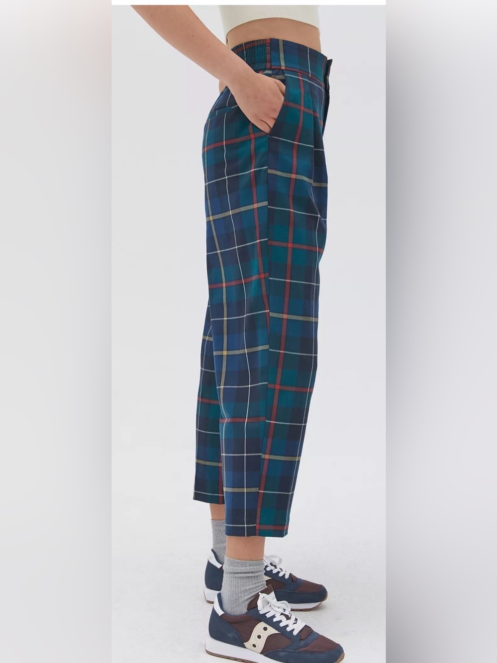 Zara high-rise plaid pants
